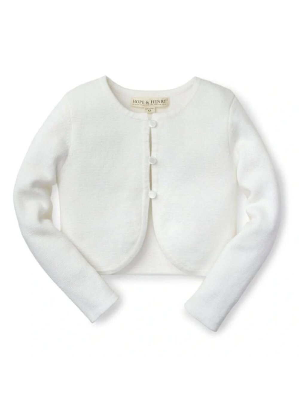 Hope & Henry Baby Girl Ivory Cropped Cardigan Sweater 18-24 Months